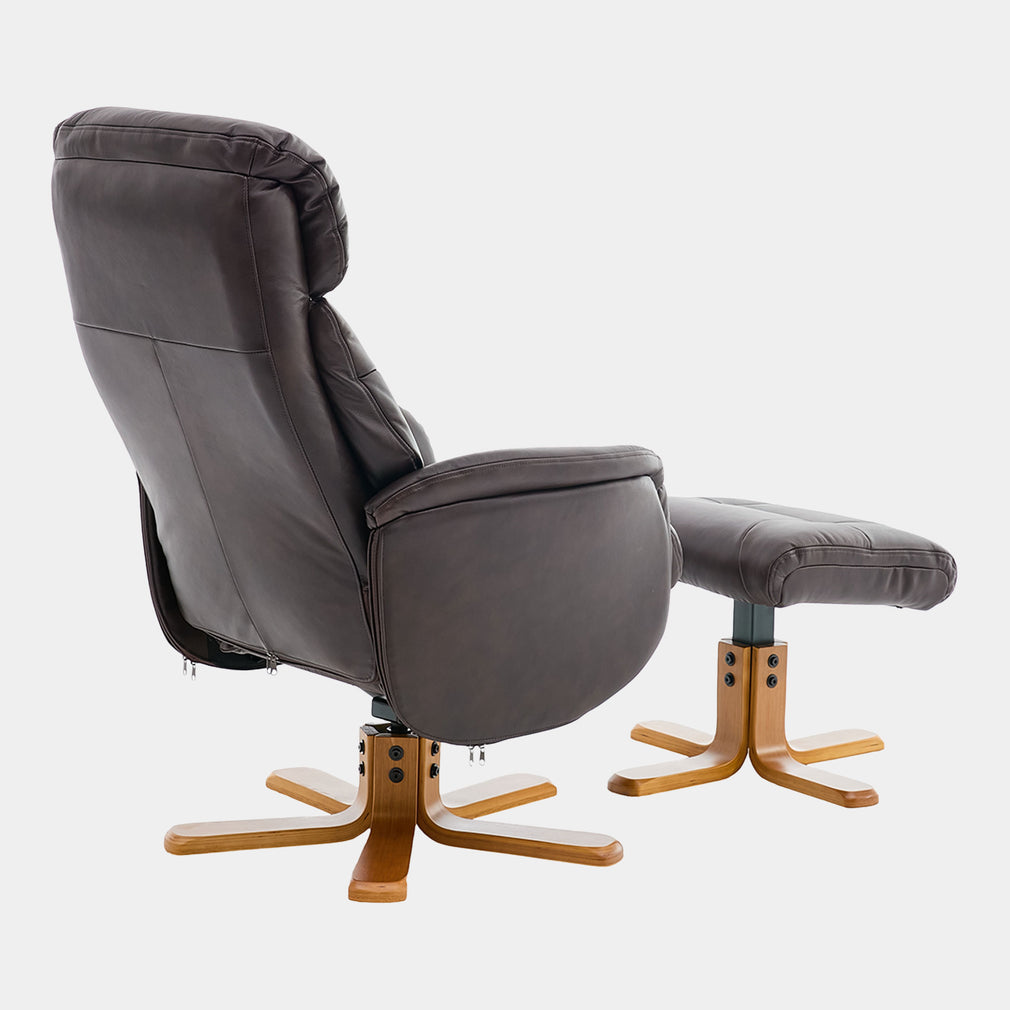 Cortina - Swivel Chair With Footstool, Leather