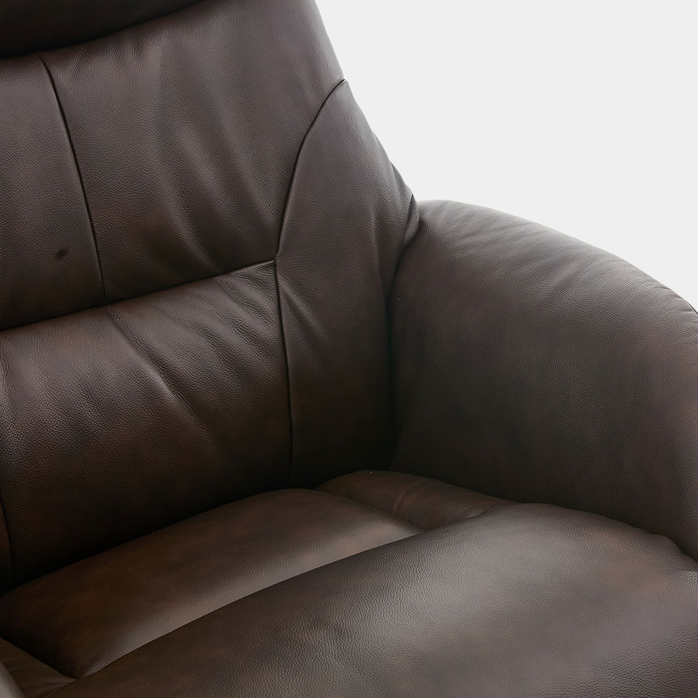 Cortina - Swivel Chair With Footstool, Leather