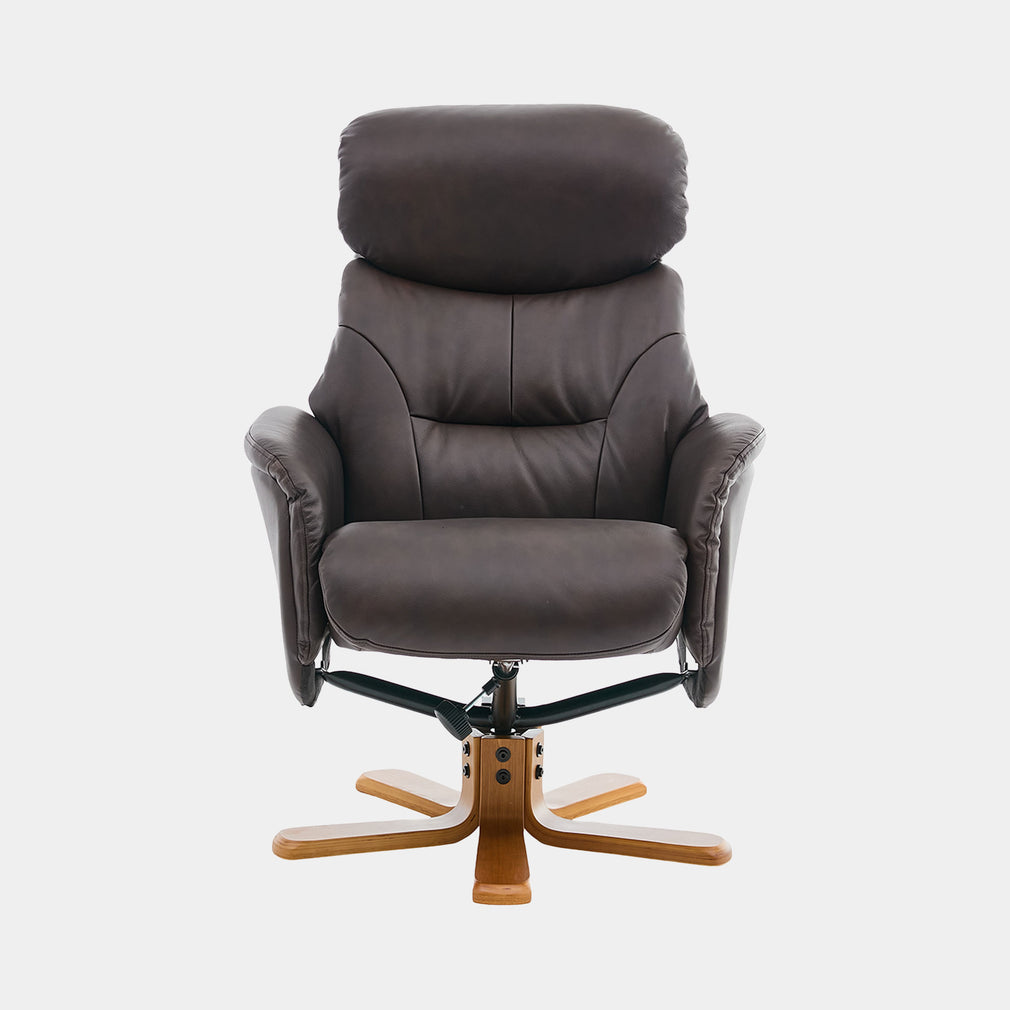 Cortina - Swivel Chair With Footstool, Leather
