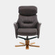 Cortina - Swivel Chair With Footstool, Leather