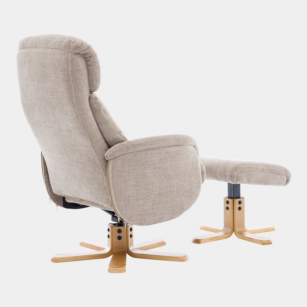 Cortina - Swivel Chair With Footstool, Fabric