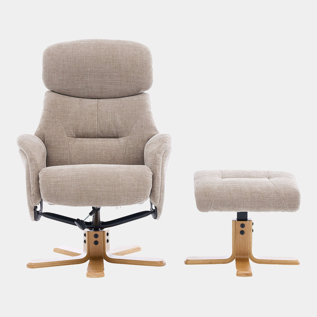 Cortina - Swivel Chair With Footstool, Fabric