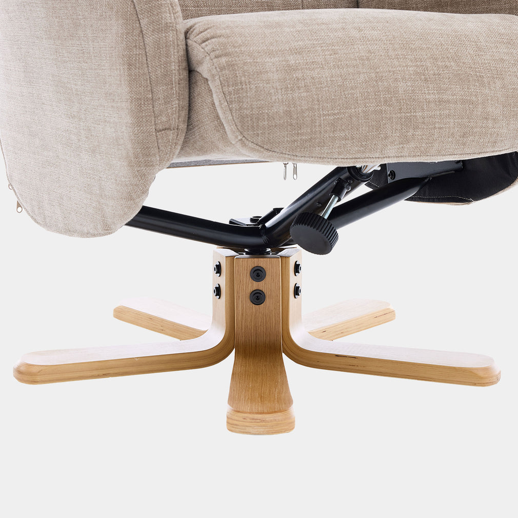 Cortina - Swivel Chair With Footstool, Fabric