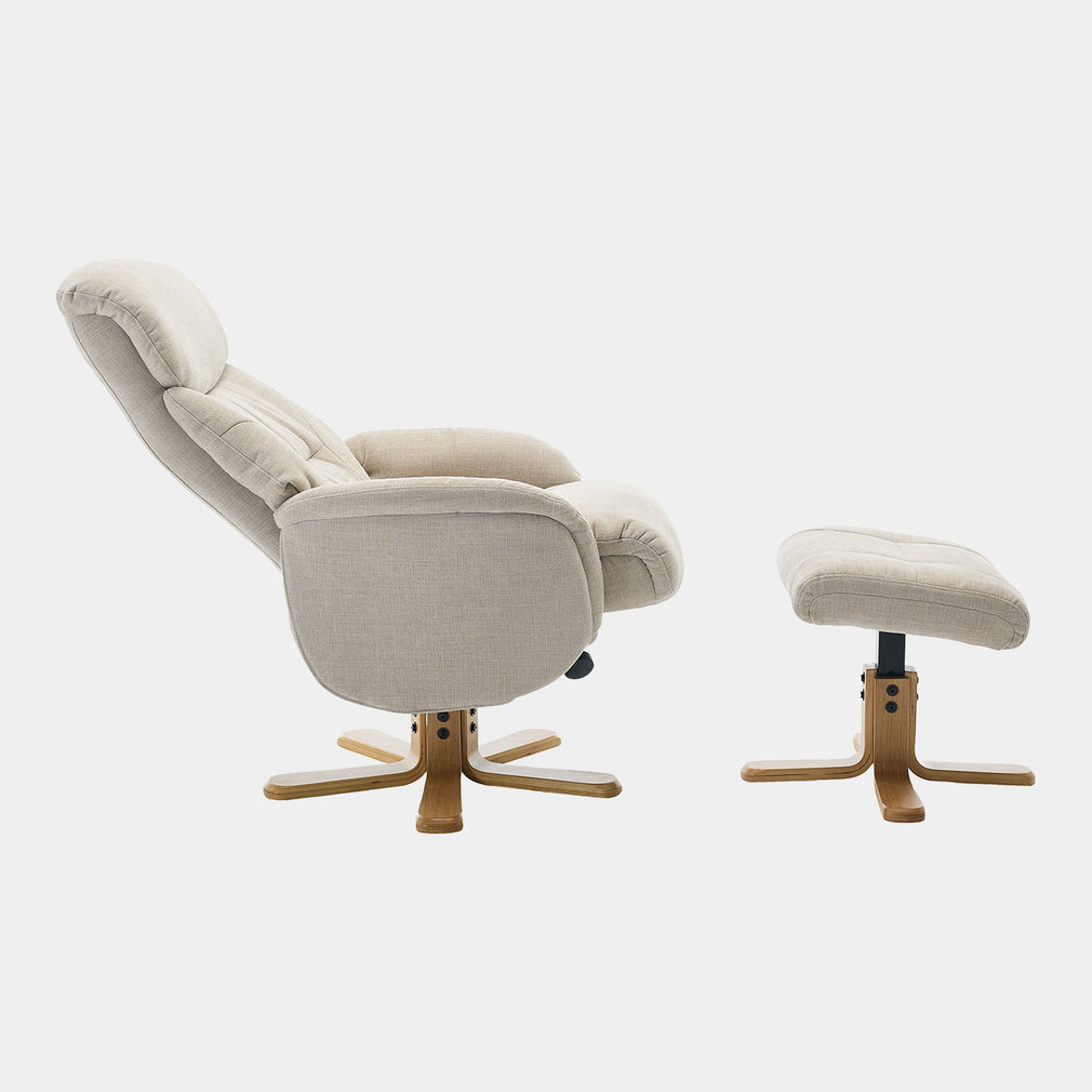 Cortina - Swivel Chair With Footstool, Fabric