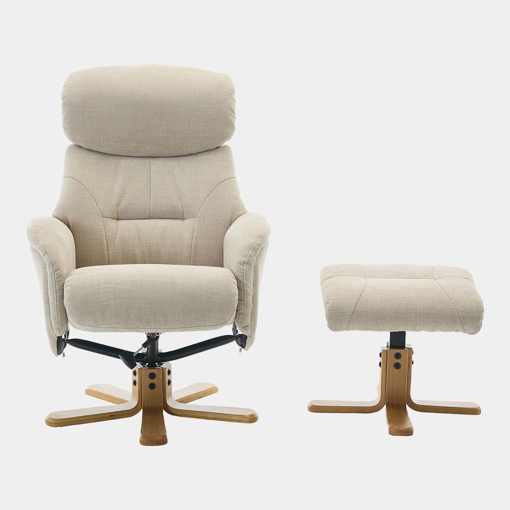 Cortina - Swivel Chair With Footstool, Fabric