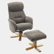 Cortina - Swivel Chair With Footstool, Fabric Thunder
