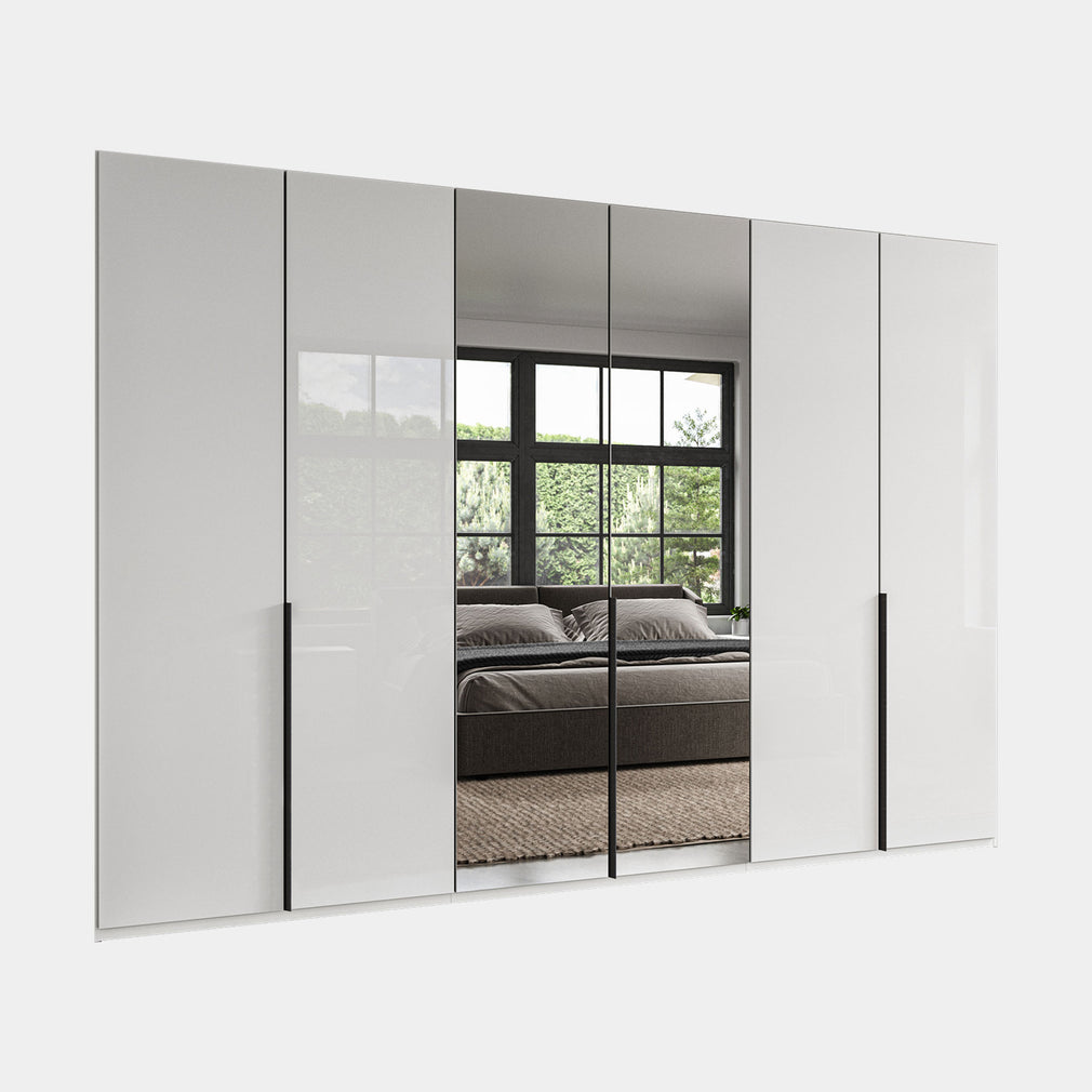 Varnell - 6 Door Mirrored Glass Wardrobe