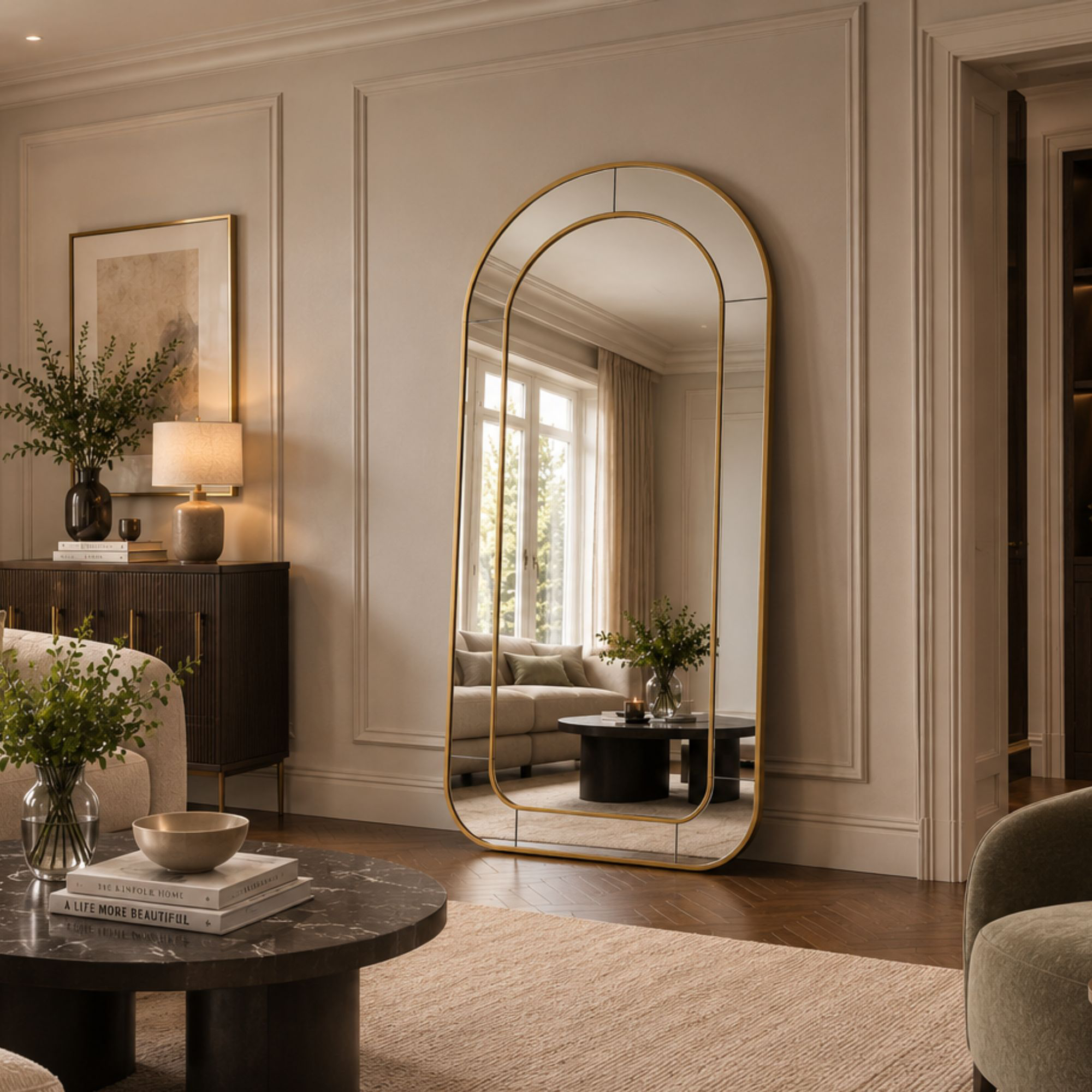 Halo Gold - Full Length Mirror, Arch