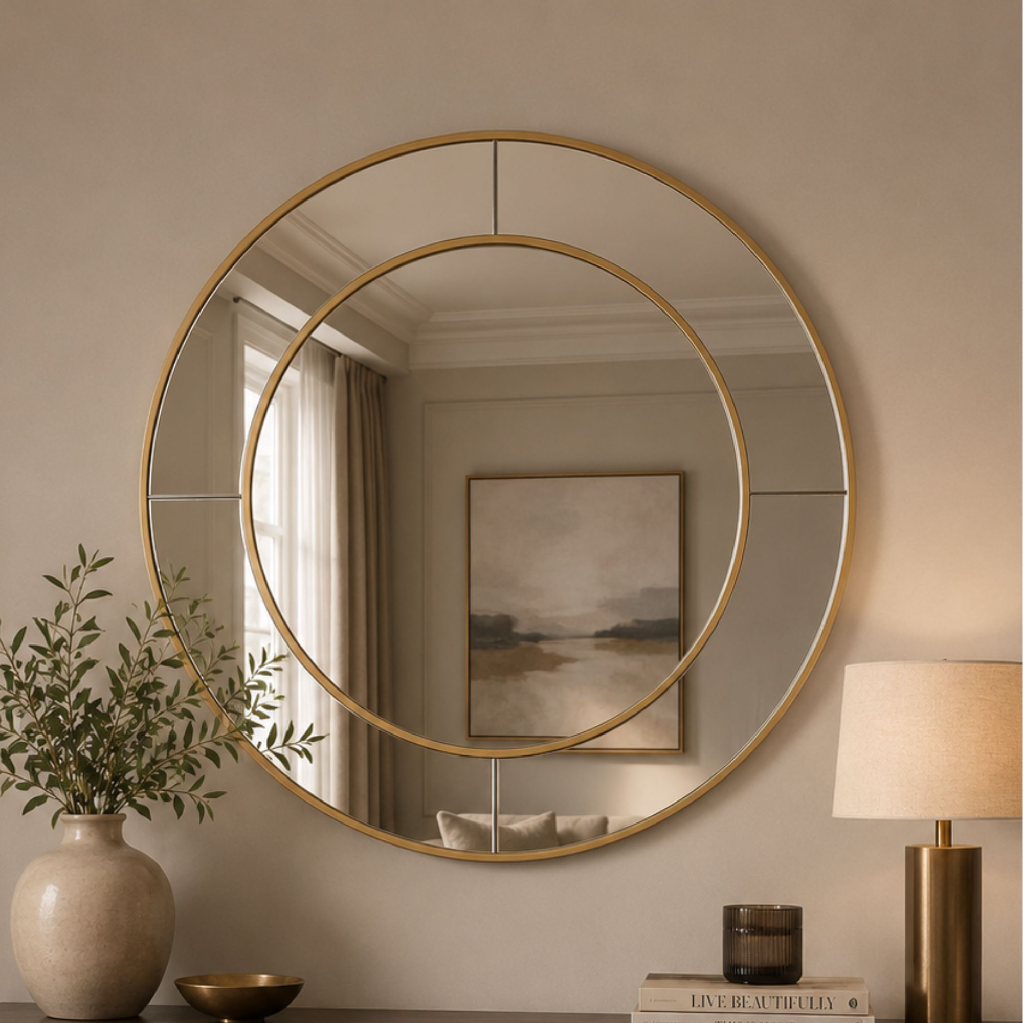 Halo Gold - Wall Mirror, Round