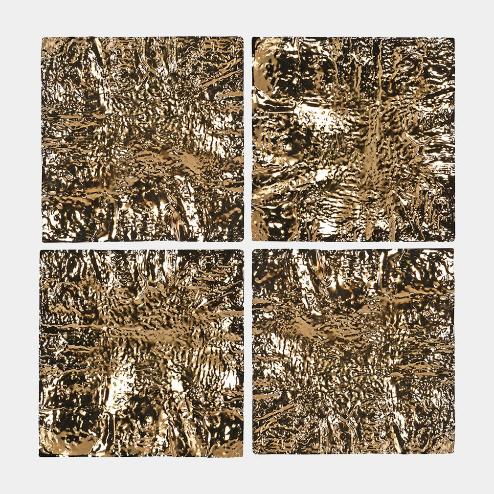 Gilded Currents - Metal Wall Art, Set of 4