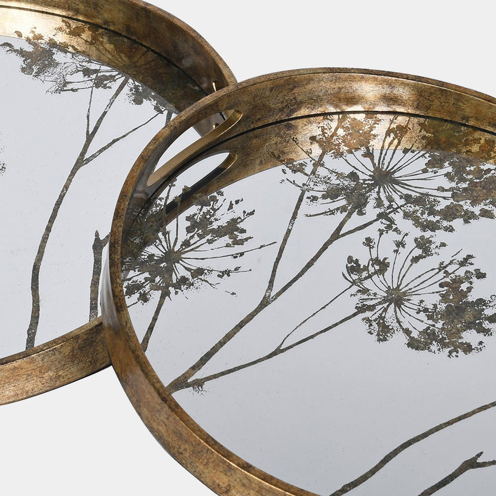 Seedhead Gold - Decorative Trays, Set of 2