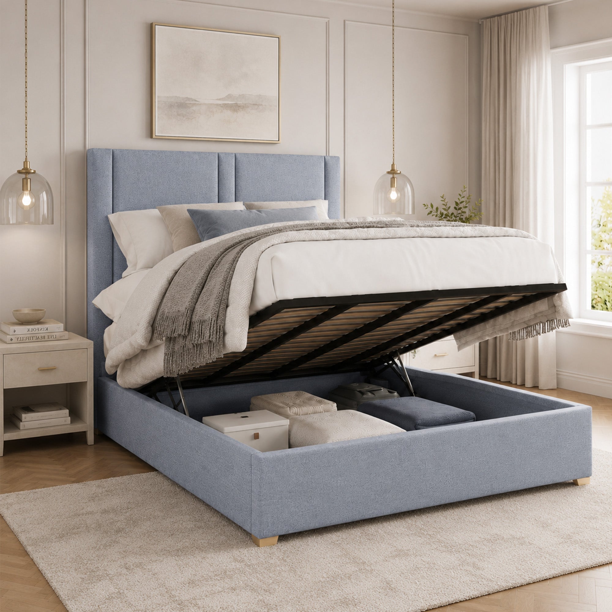 Tailored Collection - Ottoman Bed Frame with 50 inch Headboard Felicity