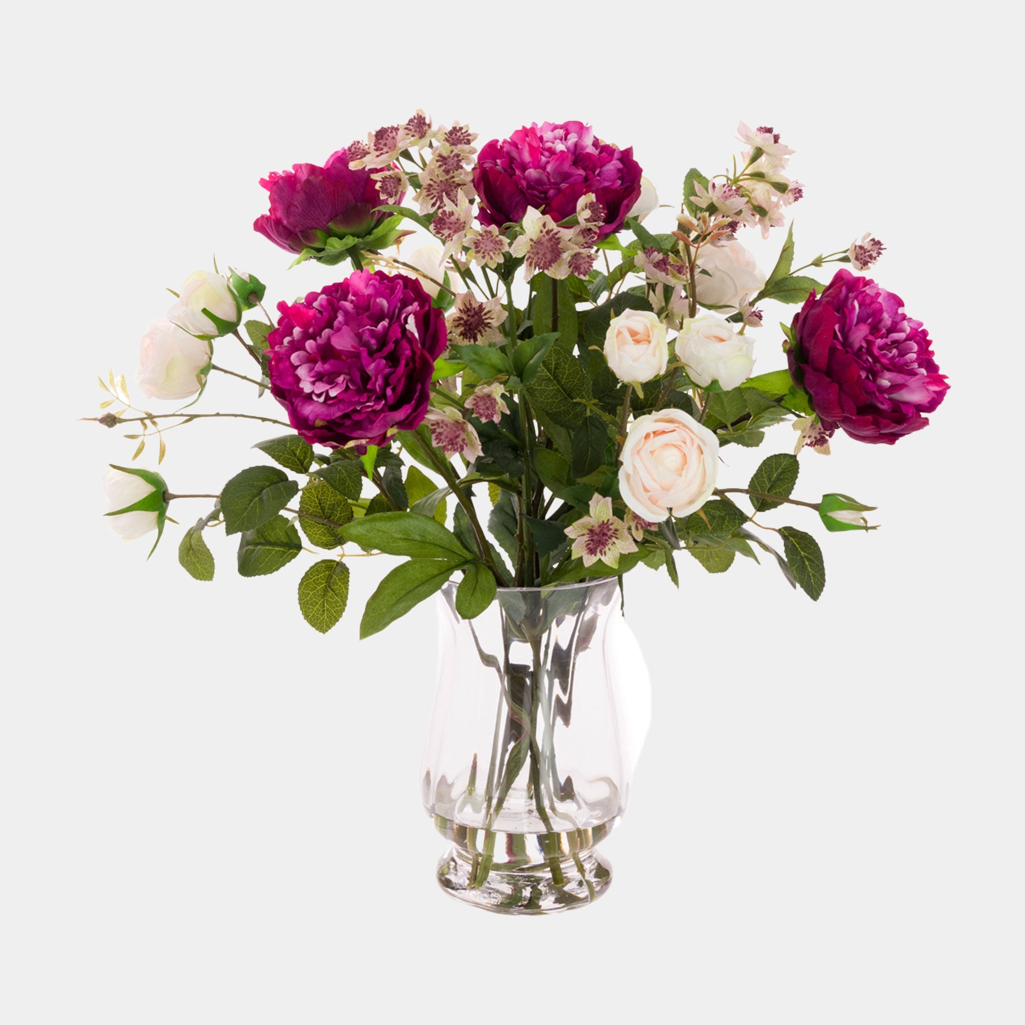 Bouquet - Peony, Rose & Astrantia Flower Arrangement & Vase