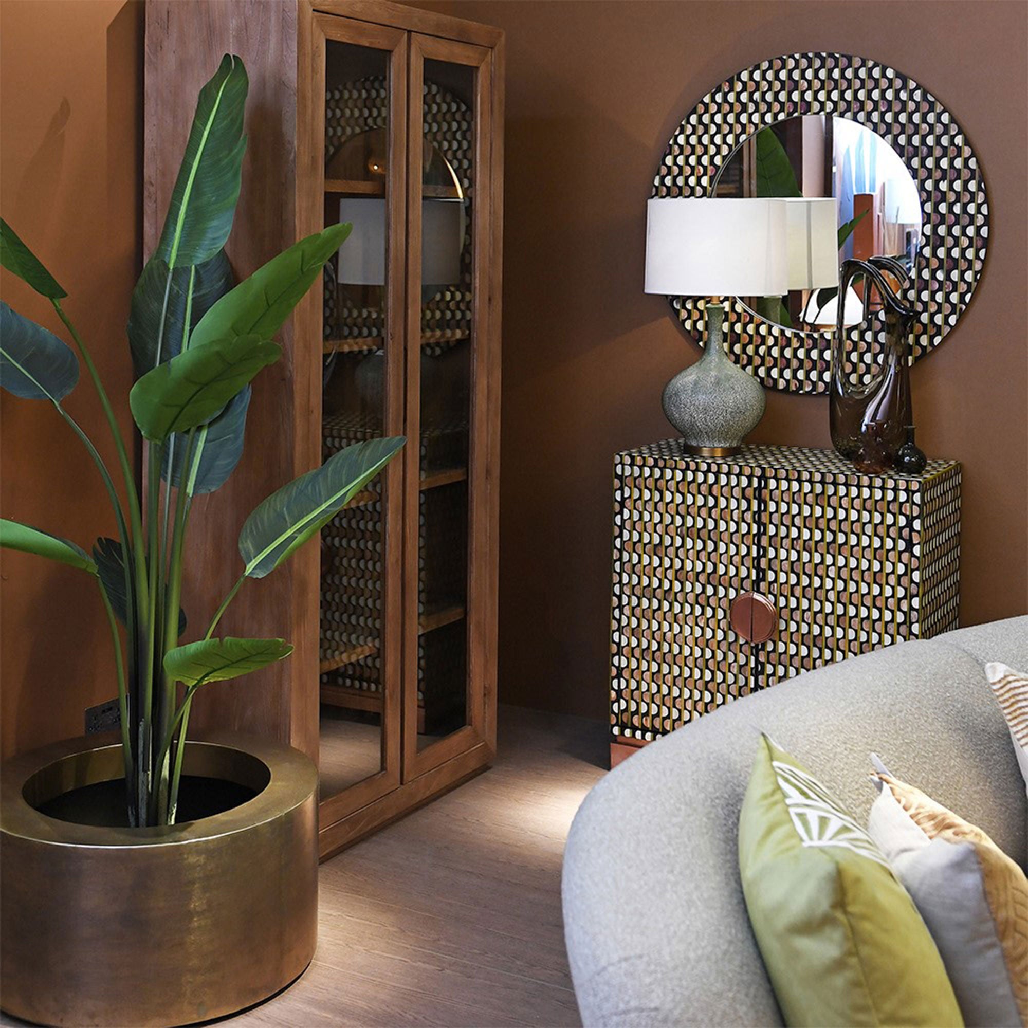Oculus - Metal Planter, Gold