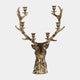 Brass Reindeer Christmas Candle Holder - 6 Arm Festive Candelabra