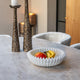 Barago Waved - Decorative Bowl, White Porcelain