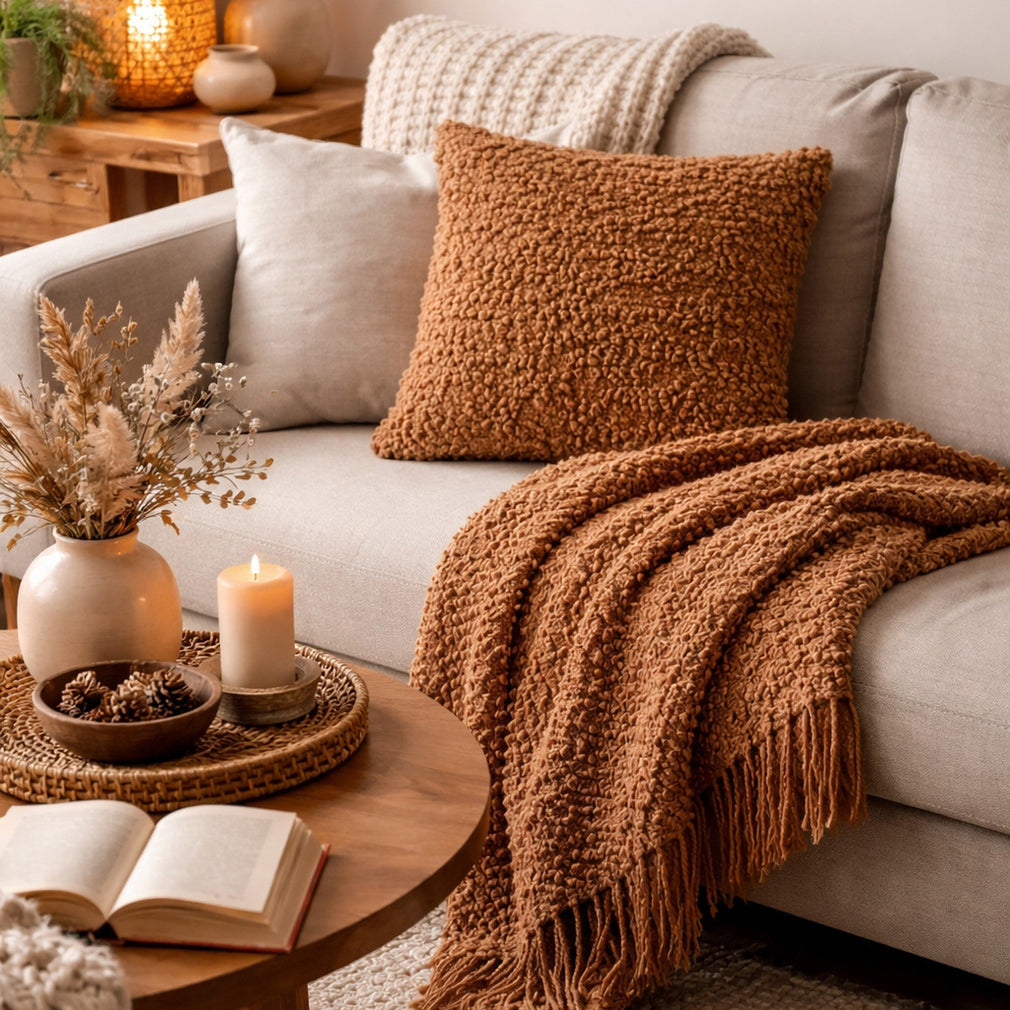 Dundee Ginger - Wool Blend Throw 130x180cm