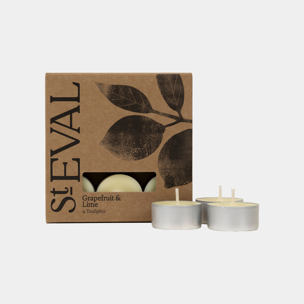 St Eval - Grapefruit & Lime Scented Tealights and Tin Candle Set