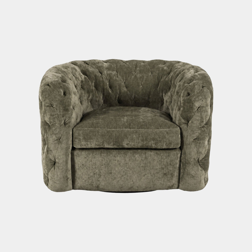 Greenwich - Swivel Accent Chair, Khaki Fabric