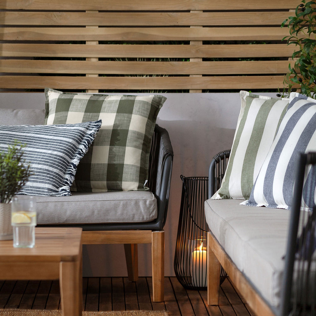 Hayle Cotton - Moss Green Outdoor Cushion 50x50cm