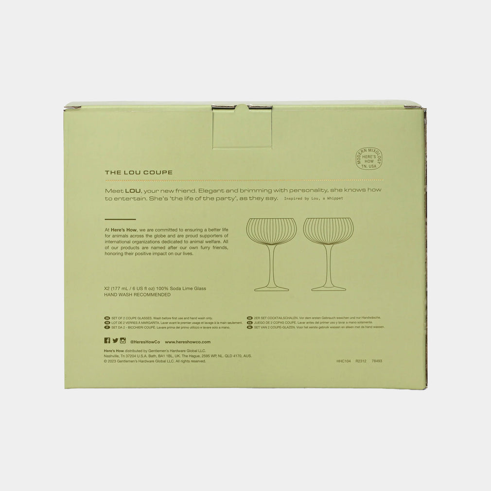 The Lou Coupe Green - Cocktail Glasses, Set of 2