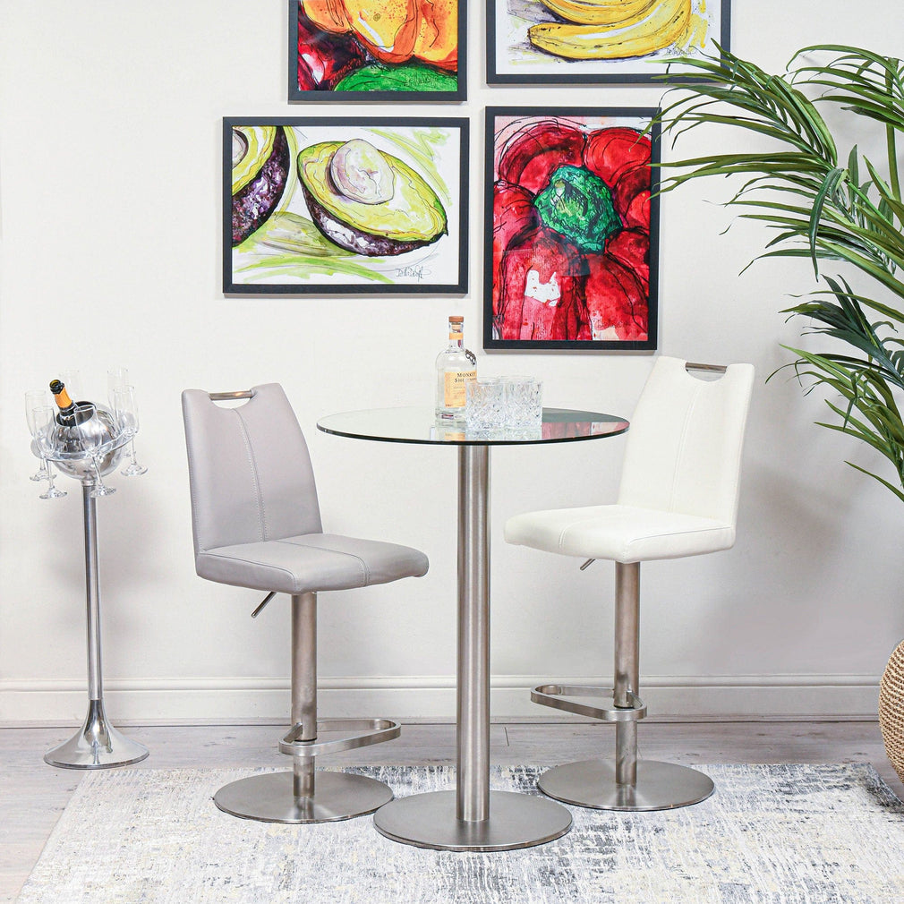 Florence - Glass & Marble Stool Table