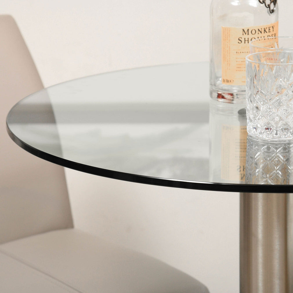 Florence - Glass & Marble Stool Table