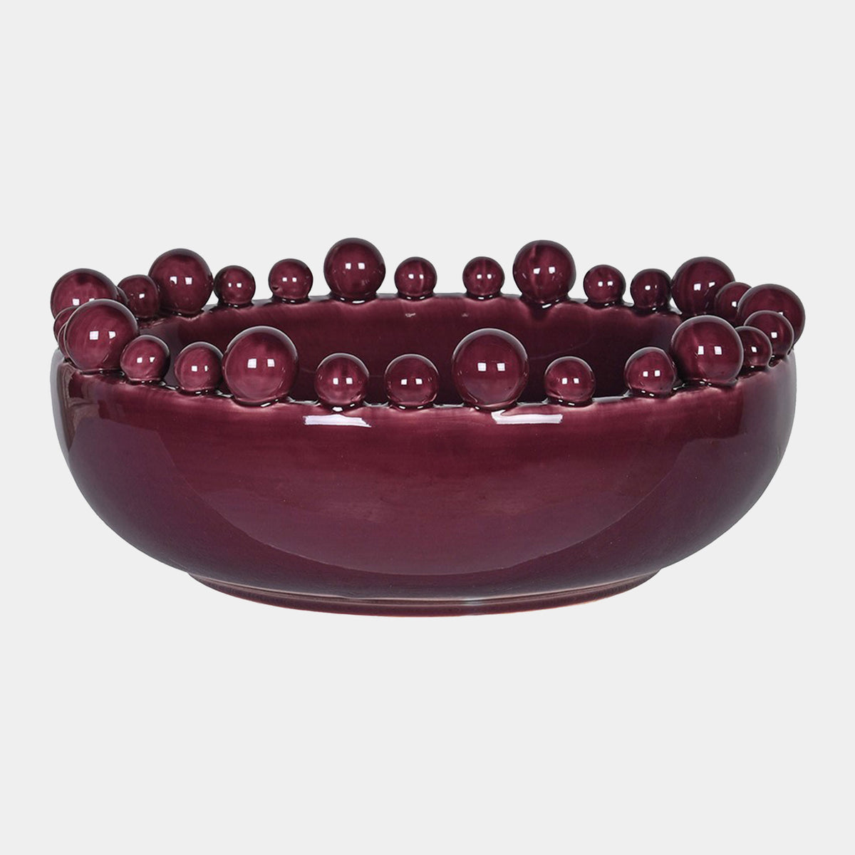 Bobble - Decorative Bowl, Burgundy Ceramic