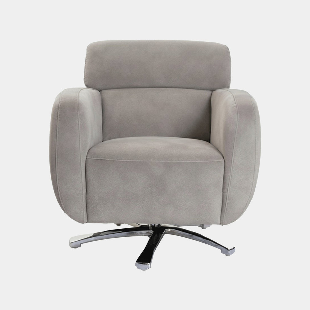 Swivel Chair with Chrome Frame In Fabric BLJ 22 Dove Grey