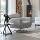 Swivel Chair with Chrome Frame In Fabric BLJ 22 Dove Grey