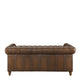 Churchill - 3.5 Seat Sofa In Leather Vintage LLS Cognac 1806/Antique Brass Studs With Mahogany Feet