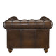 Churchill - Club Chair In Leather Vintage LLS Cognac 1806/Antique Brass Studs With Mahogany Feet