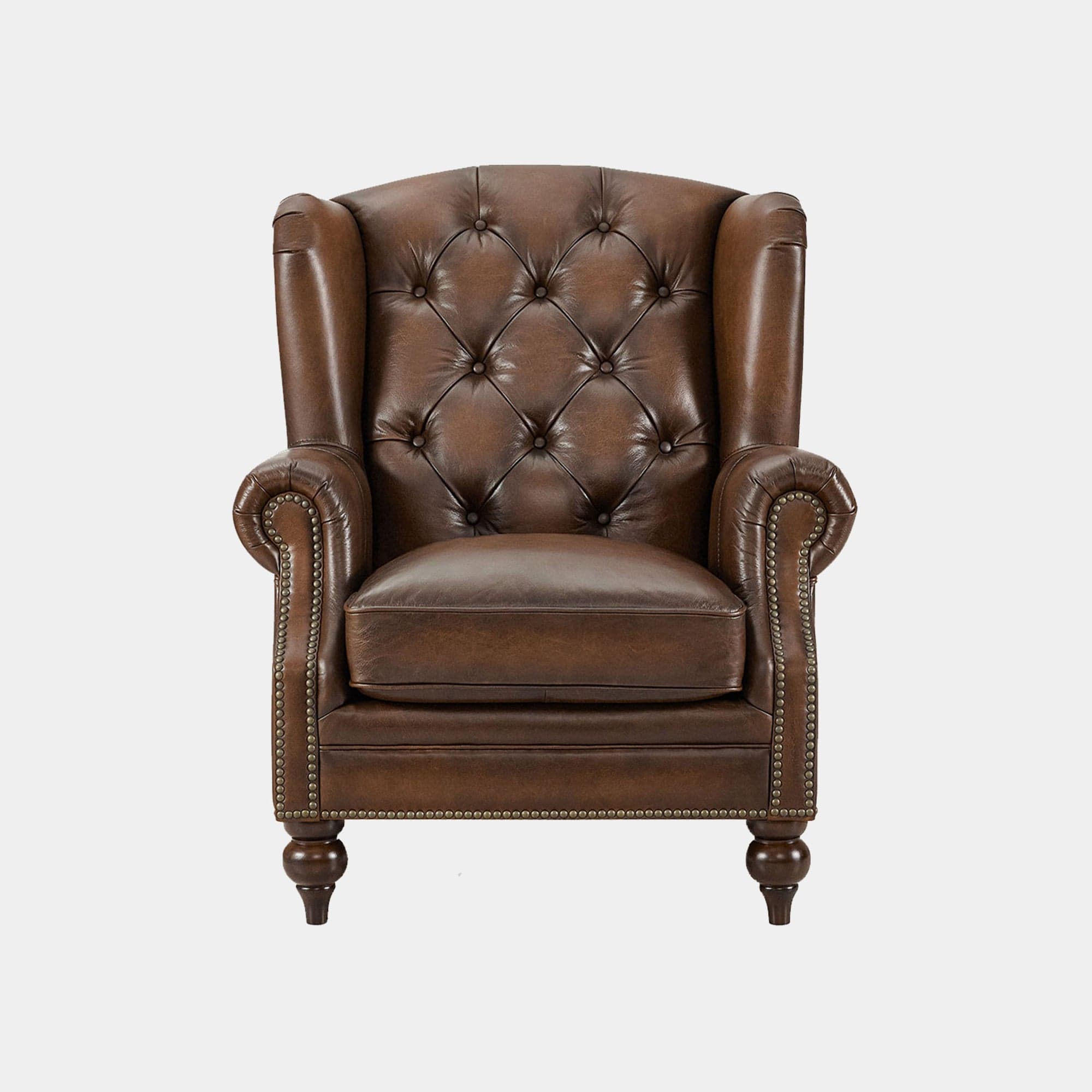 Wing Chair In Leather Vintage LLS Vintage Cognac