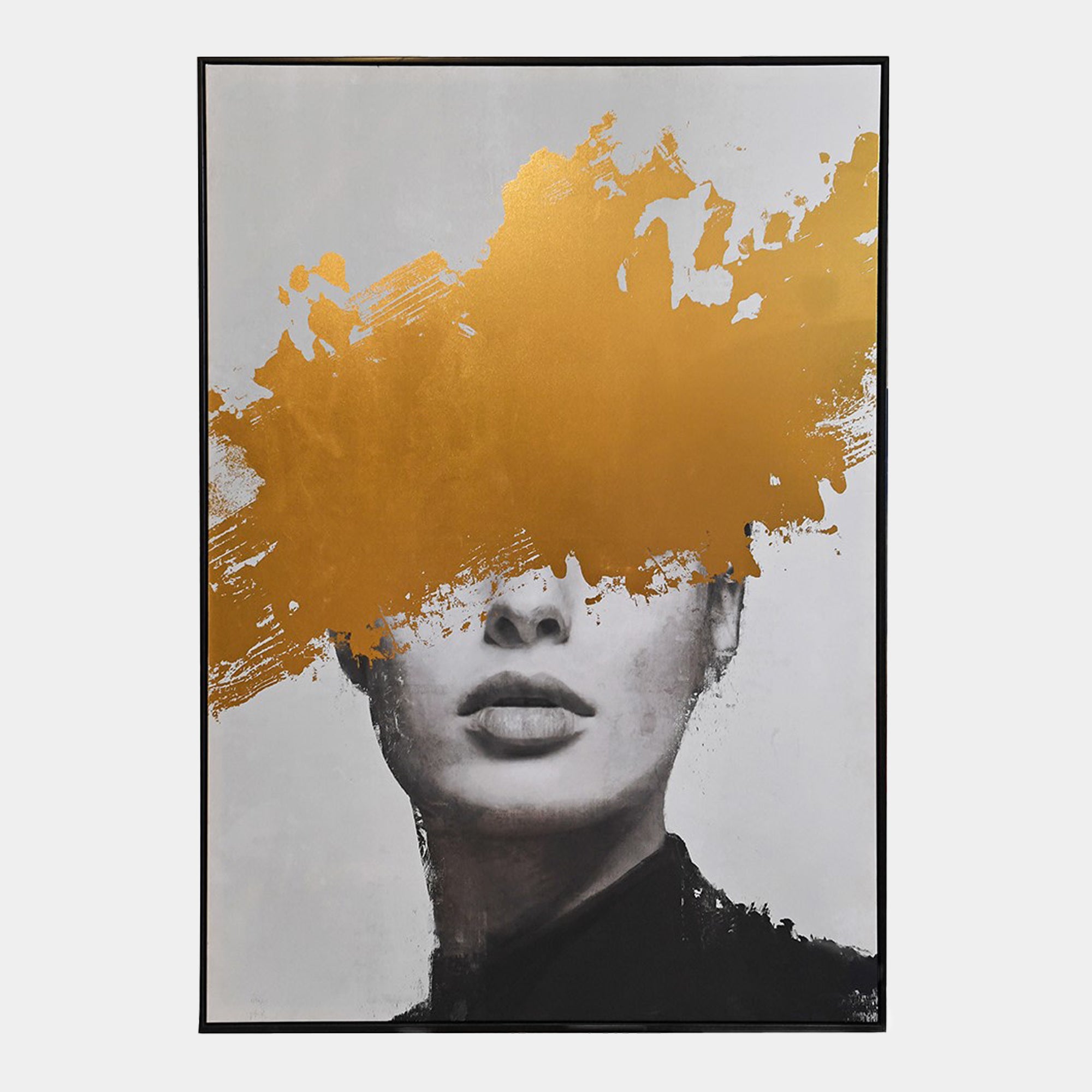 Golden Veil - Framed Canvas Wall Art