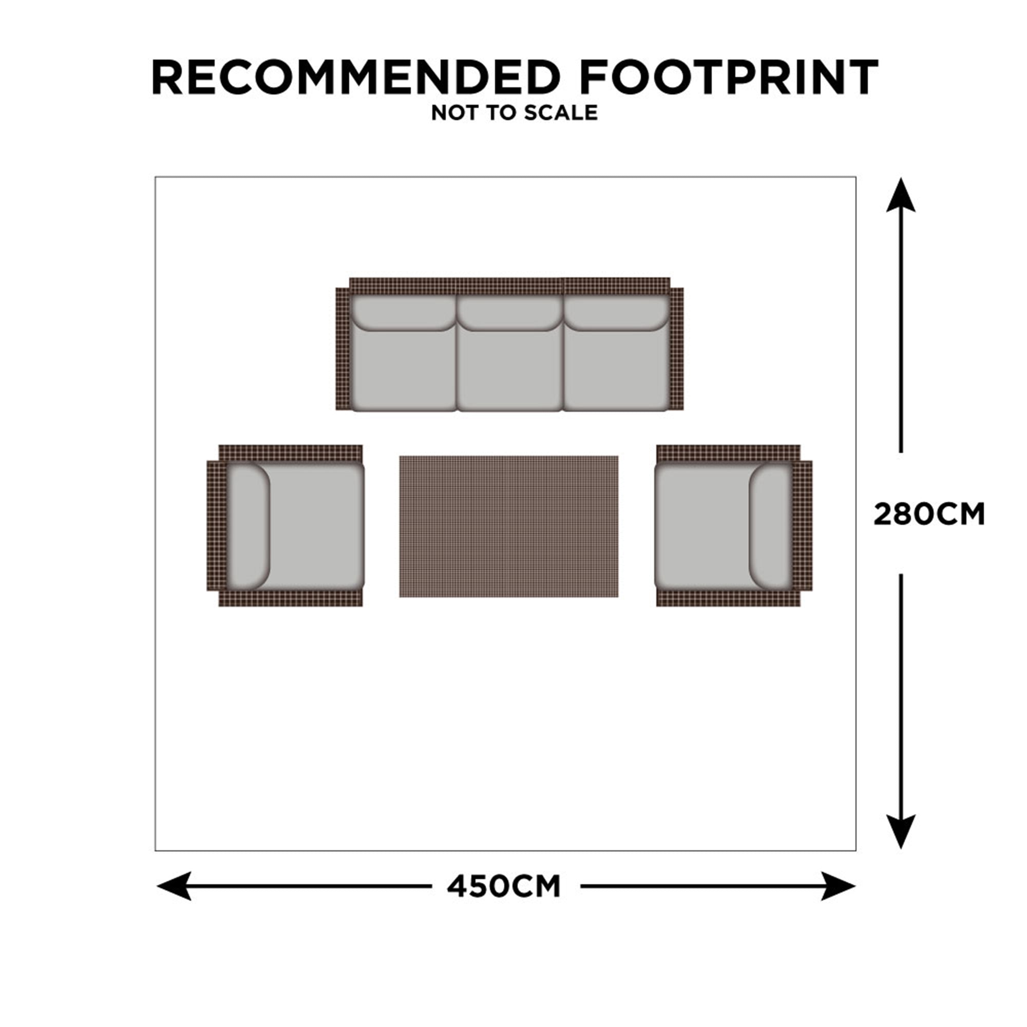 Hawaii - 3 Seat Garden Sofa Set & Coffee Table, Aluminium