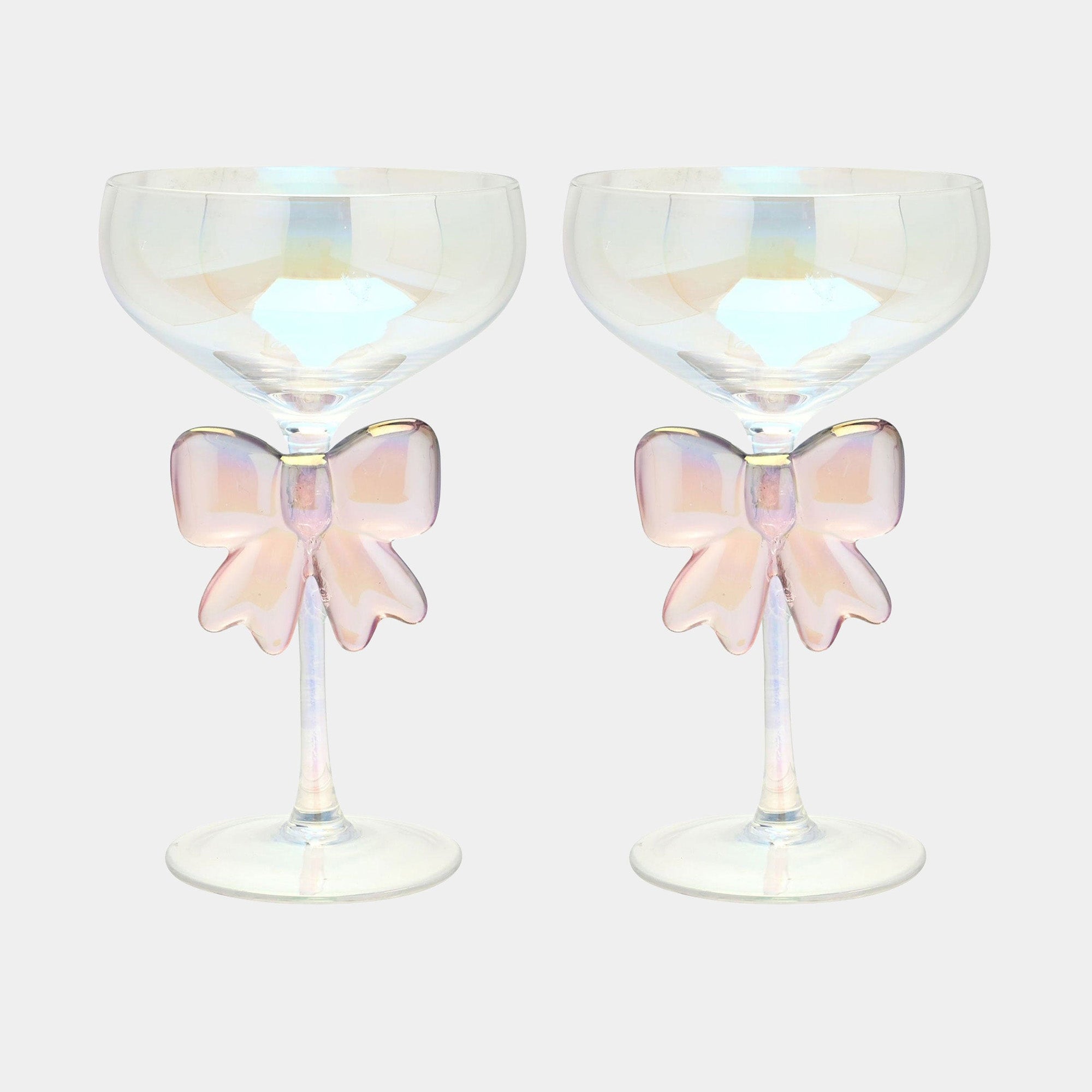 Hestia - Martini Glass With Pink Bow, Set of 2
