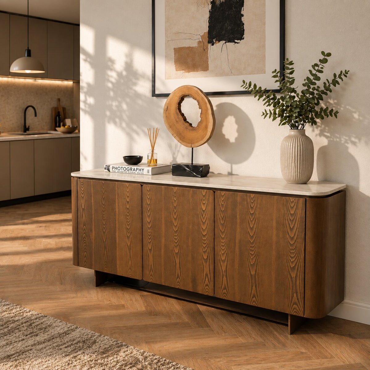 Hobart - 3 Door Sideboard, Sintered Stone Top