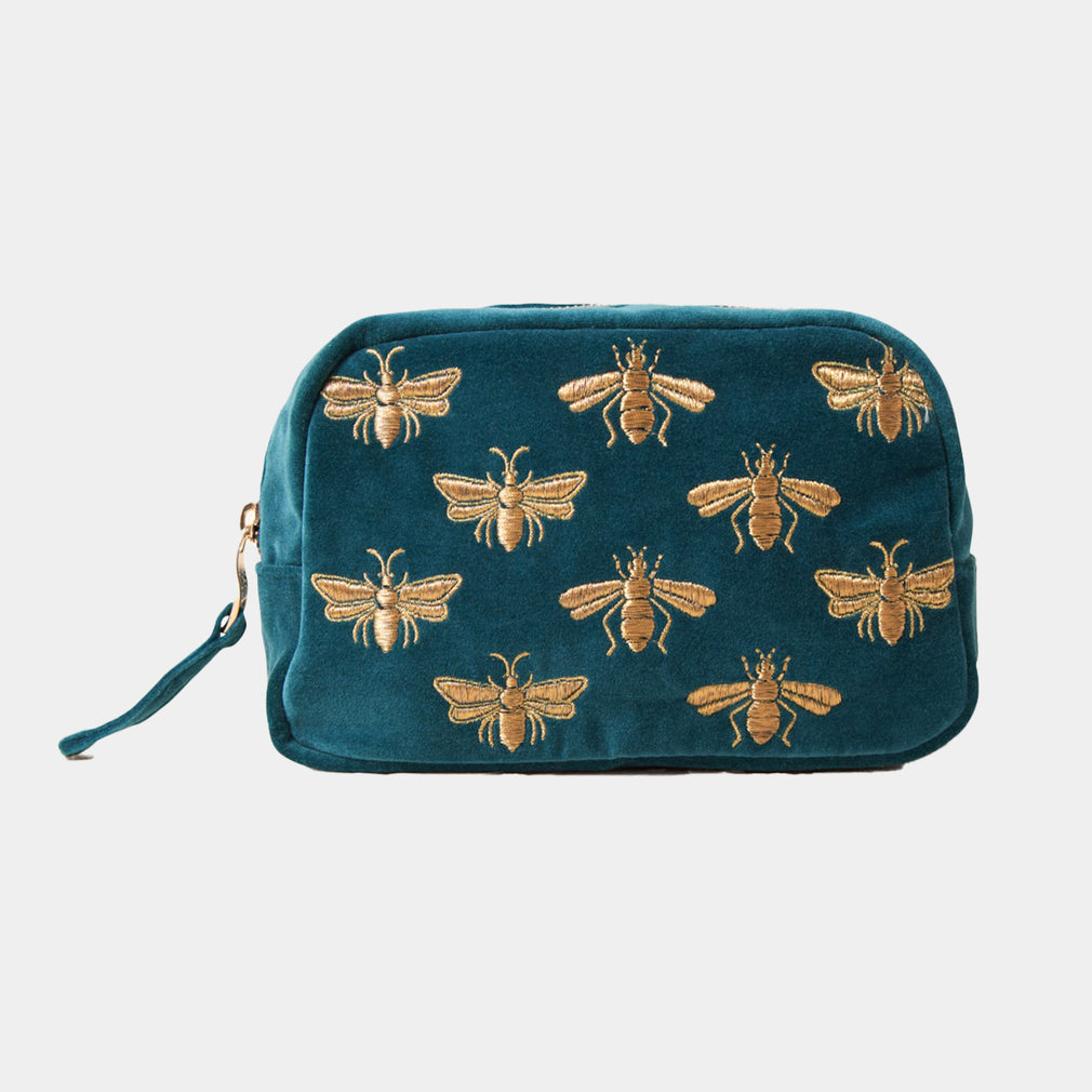 Elizabeth Scarlett Honey Bee - Makeup Bag, Rich Blue