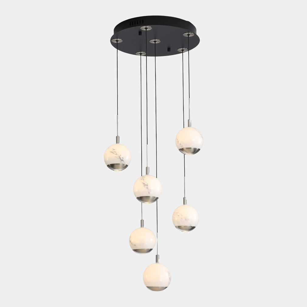 Charon Black - Pendant Ceiling Light, 6 Light