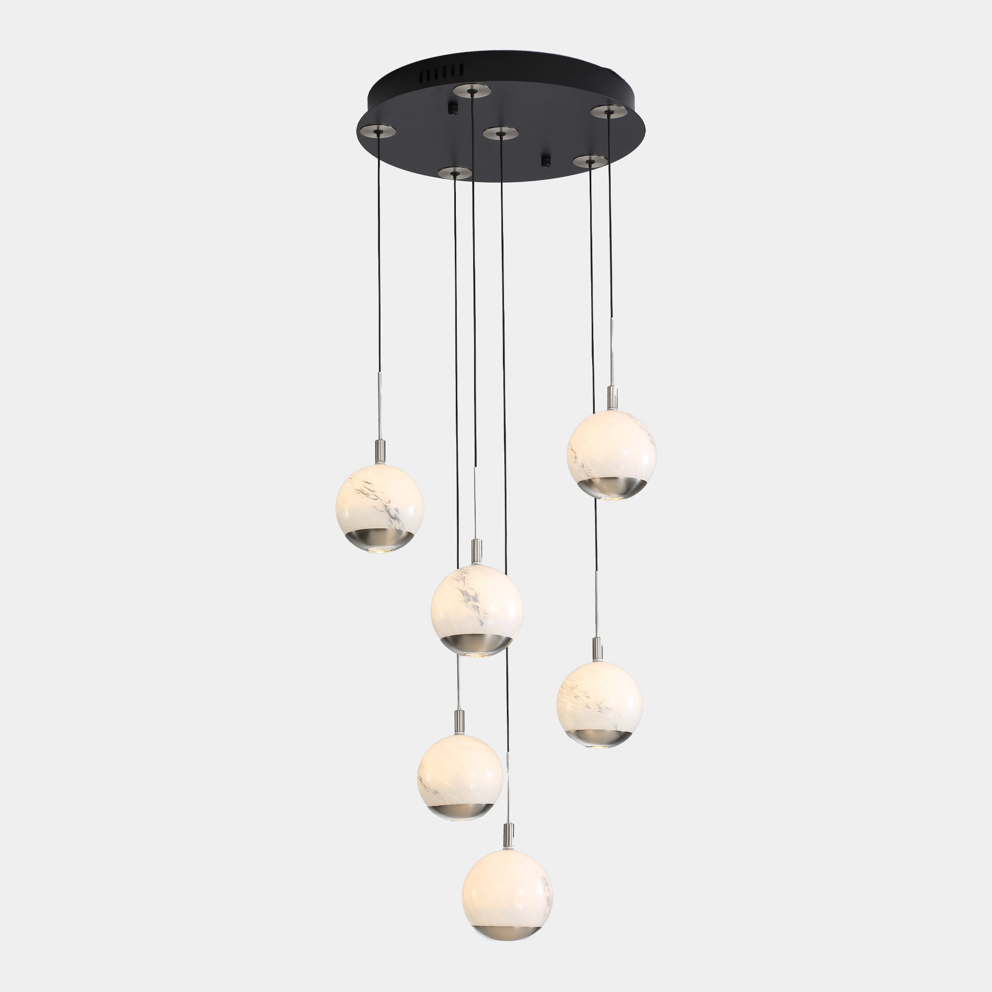 Charon Black - Pendant Ceiling Light, 6 Light