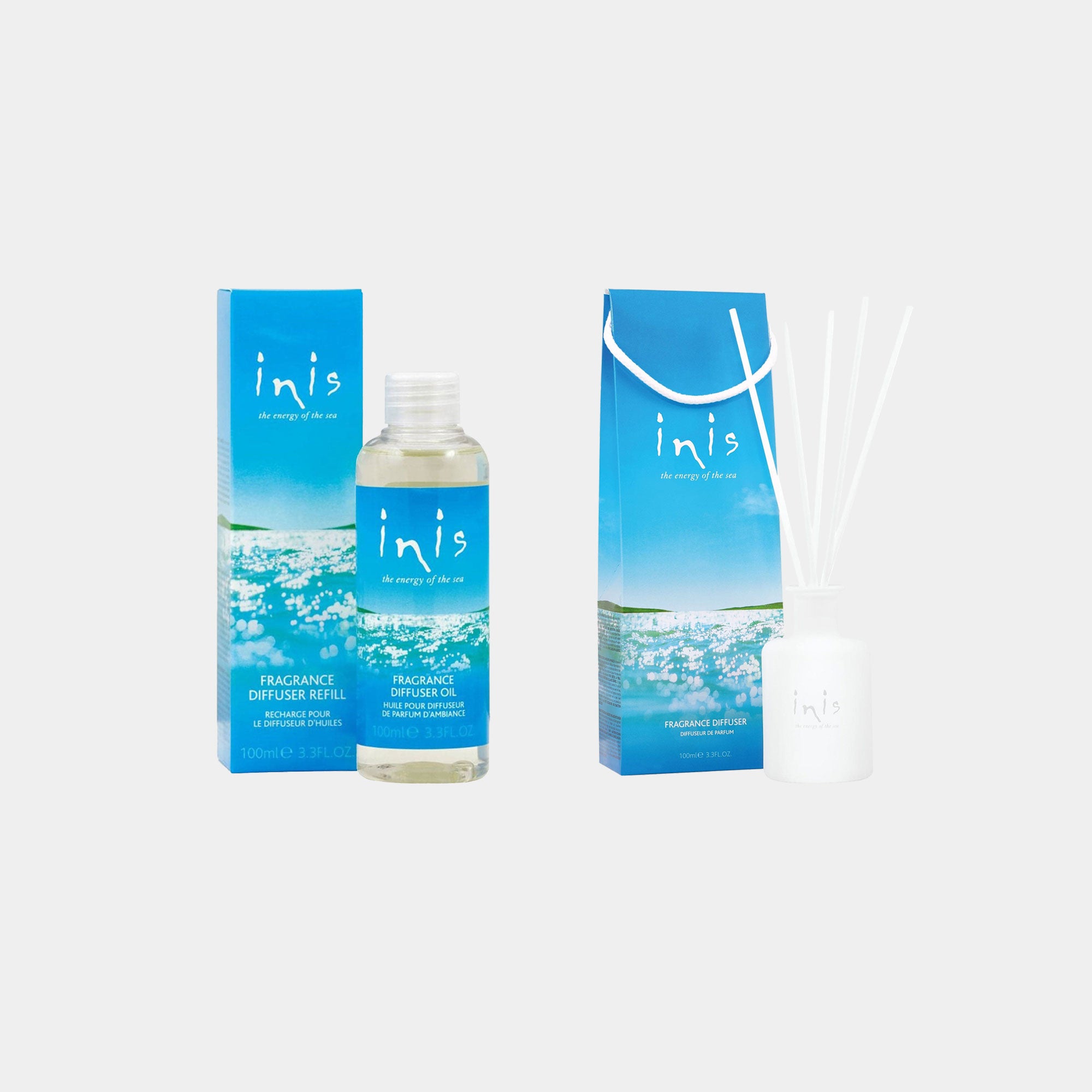 Inis - The Energy of the Sea Reed Diffuser & Refill Set of 2