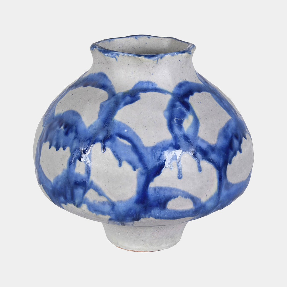 Rivulet - Porcelain Vase, Blue & White