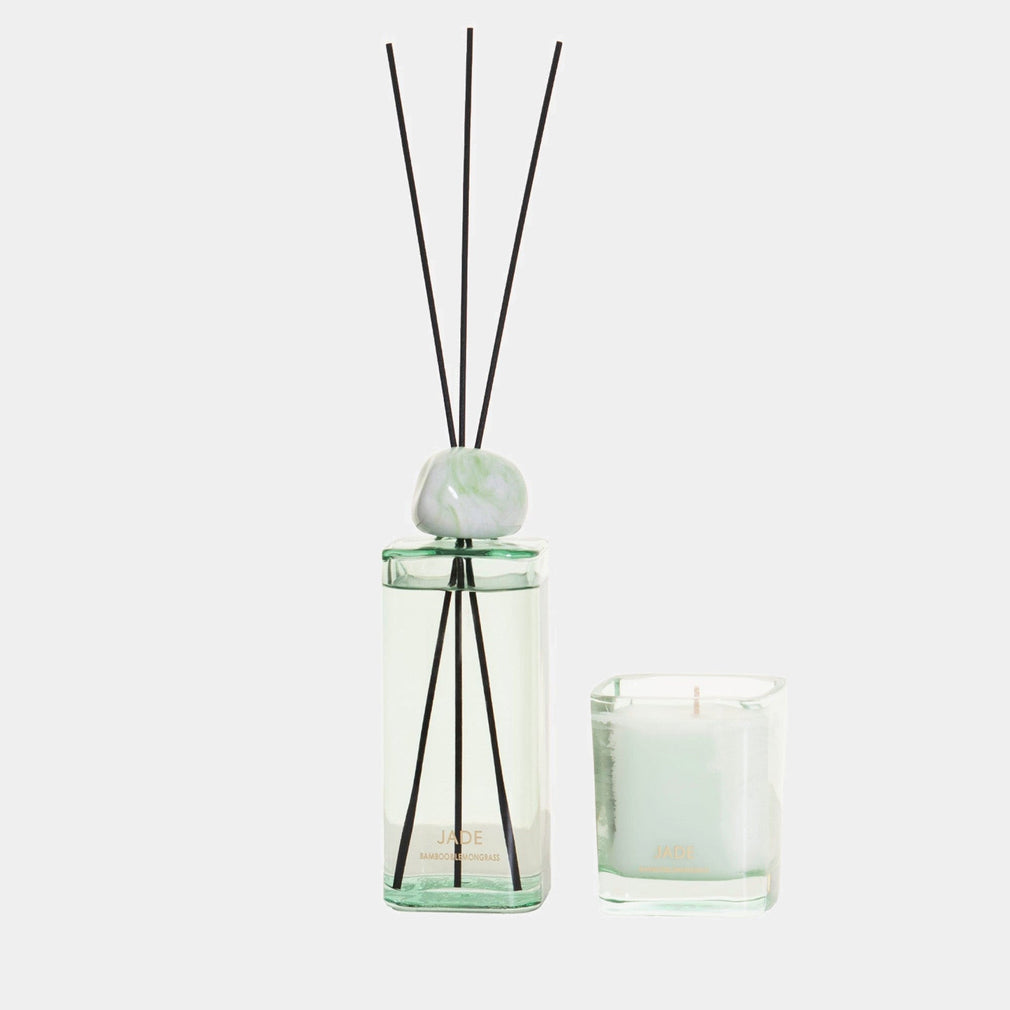 Jade - Bamboo & Lemongrass Candle & Reed Diffuser Set