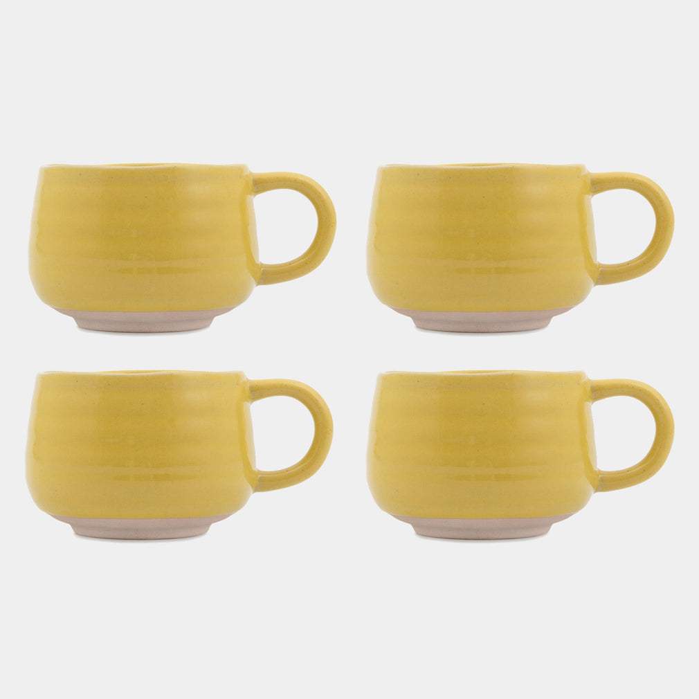 Jamie Oliver Big Love - Cosy Cuppa Yellow Mugs, Set of 4