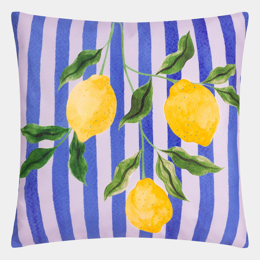 Lemons - Blue Outdoor Cushion 43x43cm