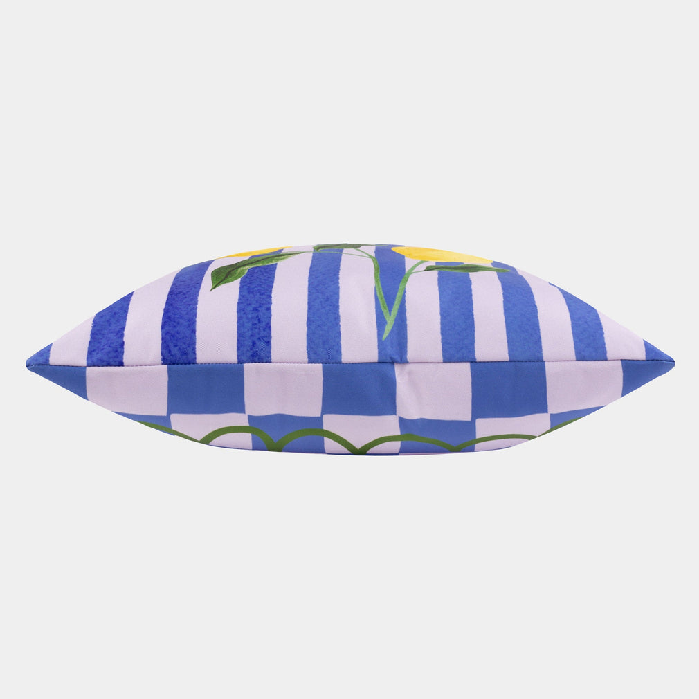 Lemons - Blue Outdoor Cushion 43x43cm