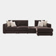 Solace - RHF Large Chaise Sofa with Rectangular Glass Top Table, Fabric