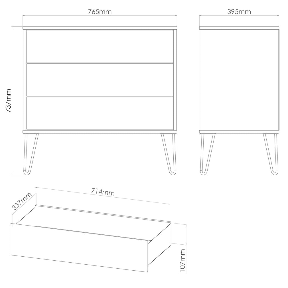 Harvey - 3 Drawer Chest
