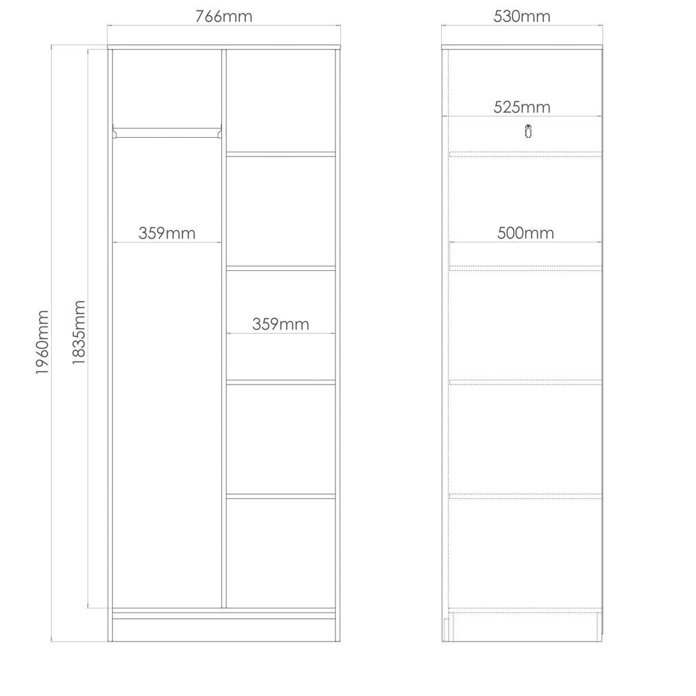 Harvey - Open Shelf Wardrobe