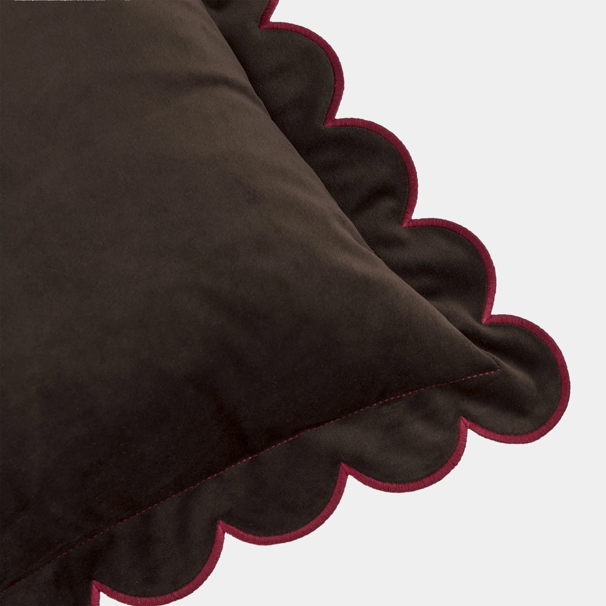 Scallop Velvet - Chocolate Brown Cushion 45x45cm